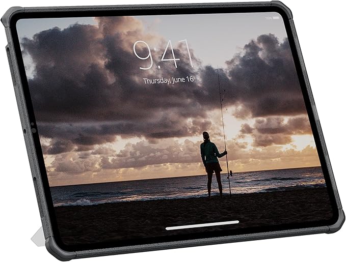 URBAN ARMOR GEAR UAG Designed for iPad Pro 13" 8th/7th Gen 2024-2025 Case A3360 A3361 A3362 - Rugged Transparent Protective Cover with Kickstand and Pencil Holder Scout Plus Ash