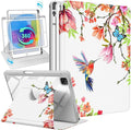 Uppuppy for iPad Pro 12.9 Case Folio Cover with Pencil Holder Kids Girls Women Cute Pretty Flower Girly Birds Colorful Design Rotating Stand for Apple iPad Pro 12.9 Inch Cases 2022/2021/2020/2018