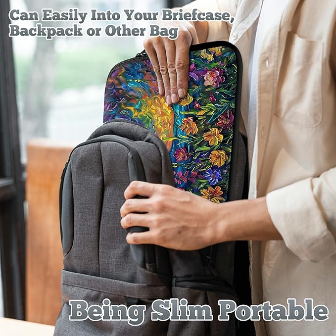 Laptop Sleeve Case Bag 15 inch, Watercolor Garden Flowers Slim Carrying Case Handbag Travel Laptop Bag for 15 inch MacBook Air M3/M2/15 Pro/Surface Laptop 7/6/5/4/3/ Dell XPS 15 Plus