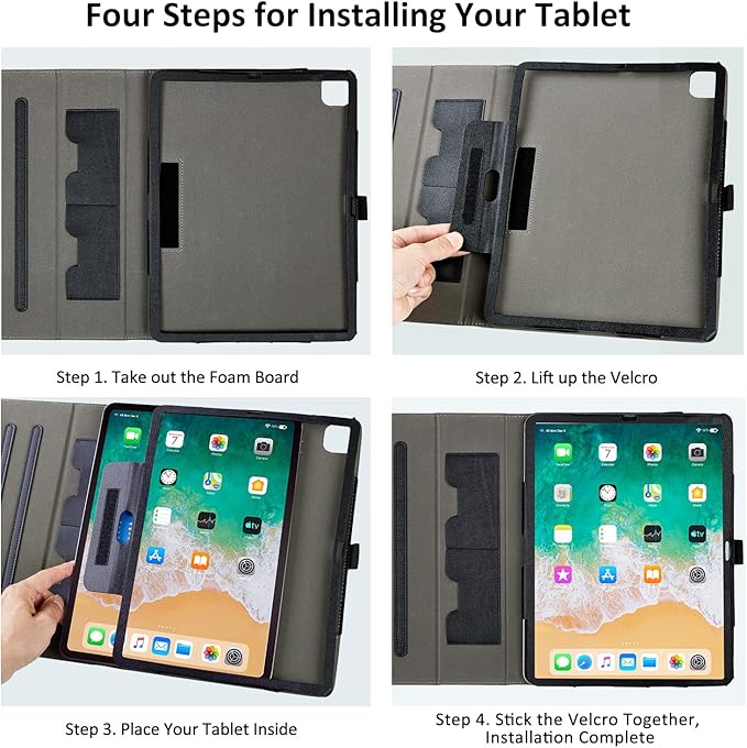 Lokigo Case for iPad Pro 13 Inch (M5/M4), iPad Air 13 Inch (M4/M3/M2), iPad Pro 12.9 Inch (6th/5th/4th/3rd) Gen, Typing Stand, with Pencil Holder/Card Pocket, Auto Wake/Sleep, Black Colord Flowers
