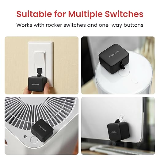 Switchbot Smart Switch Button Pusher (Bluetooth) – Fingerbot for Rocker Switch/One-Way Buttons with bot, App Timer Control, No Wiring, Optional Hub Required for Voice/Remote, White