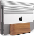 COREMINDED Adjustable Dual Vertical Laptop Stand for Desk, Wooden Laptop Holder, MacBook Pro Stand, Wood Mac Air Dock
