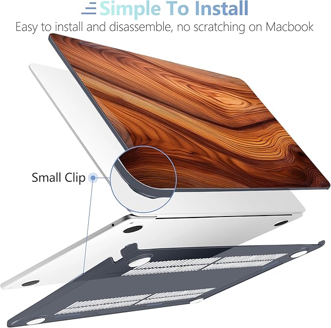 MEEgoodo Case for M5/M4/M3/M2 MacBook Air 15 inch Case 2026 2025 2024 2023, Laptop Shell Fit Model (A3448/A3241/A3114/A2941) for MacBook Air 15.3-inch, Tree Rings