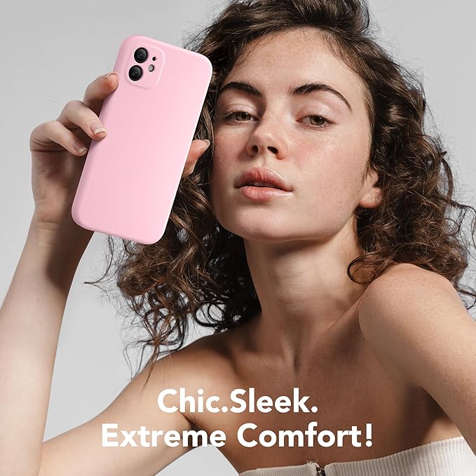 Magnetic for iPhone 11 Phone Case Silicone, Compatible with MagSafe, [Full Camera Protection][Screen Protector] Slim Shockproof Protective Case for iPhone 11 6.1", Chalk Pink