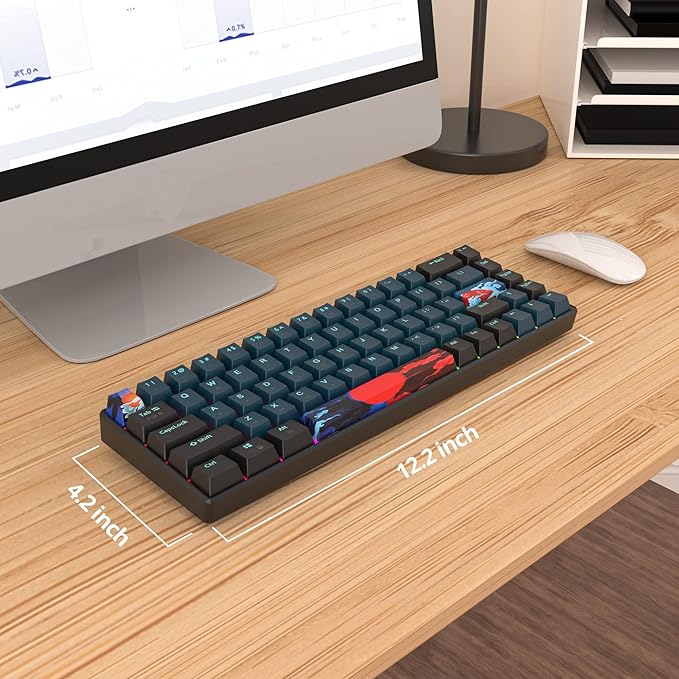 65 Percent Mechanical Gaming Keyboard 68 Keys RGB Gaming Keyboard with Red Switch Wired Keyboard for Windows PS4/5 Xbox Gamers(68 Monster)