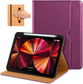 DTTO Case for iPad Pro 11 Inch 4th / 3rd / 2nd / 1st Generation 2022/2021/2020/2018,Premium PU Leather Folio Stand Cover with Hand Strap, Auto Wake/Sleep,Multiple Viewing Angles, Purple
