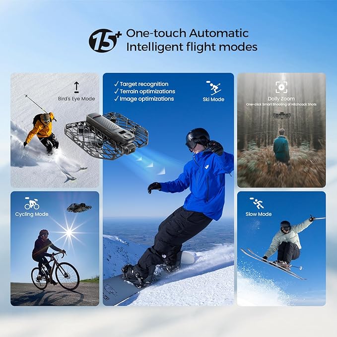 HOVERAir X1 PRO 4K Drone with Camera, Foldable Action Flying Camera with 42 KM/H Follow Speed, 15+ Fully Automatic Flight Modes, Fly Anywhere with OmniTerrain, SmoothCapture 2.0(Skiing Combo)