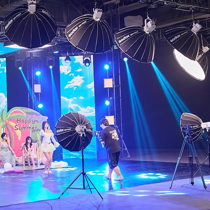 Godox Litemons LE200Bi 220W Bi Color COB LED Video Light, Professional Bowens Mount Studio Continuous Light CRI/TLCI 98+ 57700 Lux@1m APP DMX Control Ultra Quiet for Video Recording