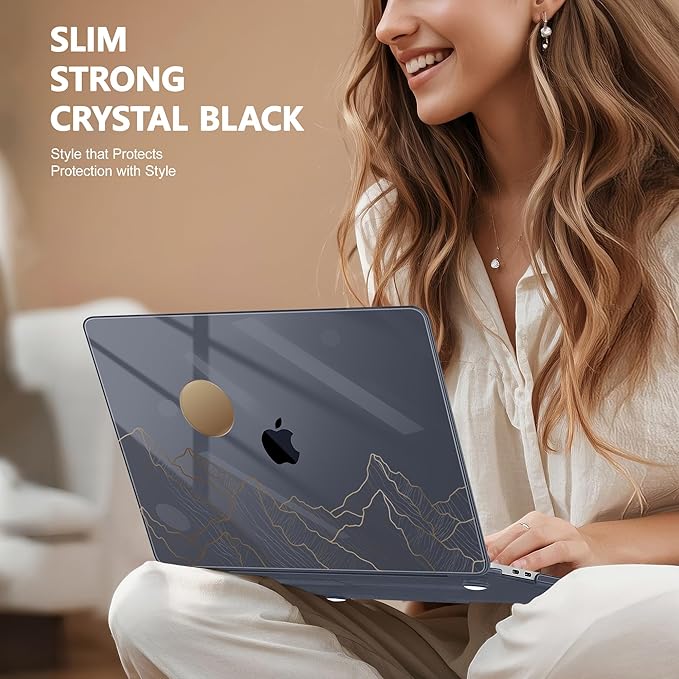 May Chen for MacBook Pro 16 inch A2141 2020 2019 Release, Screen Protector & Keyboard Cover Plastic Soft-Touch Case for MacBook Pro 16-inch with Touch Bar & Touch ID - Gradient Mountain