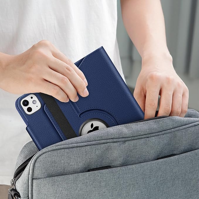 Fintie Rotating Case for iPad Pro 11-inch (M5) 2025 / (M4) 2024 - [Built-in Pencil Holder] 360 Degree Swiveling Smart Stand Protective Cover, Auto Sleep/Wake, Navy