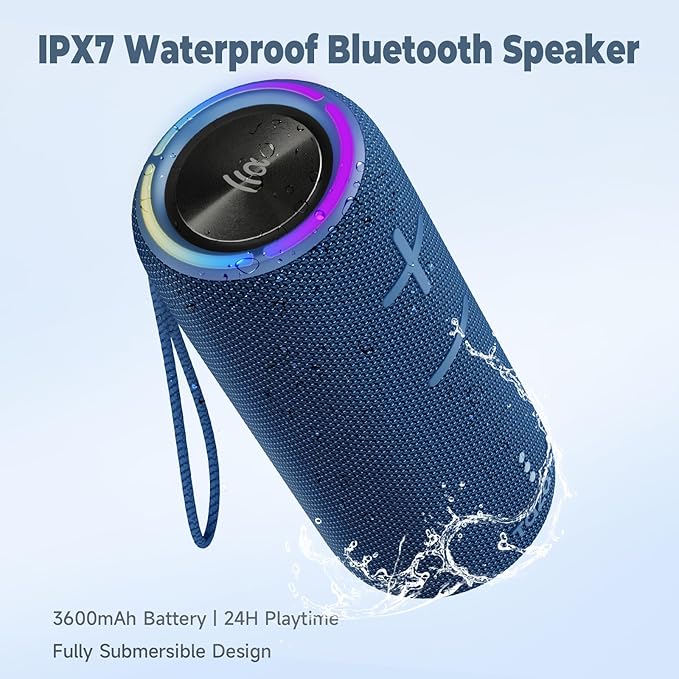TAZATA IPX7 Waterproof Bluetooth Speaker - 30W HD Sound, 8H Playtime, TWS Pairing, BT5.3, Portable for Pool/Beach/Shower,Birthday Gift, Valentines Day Gifts