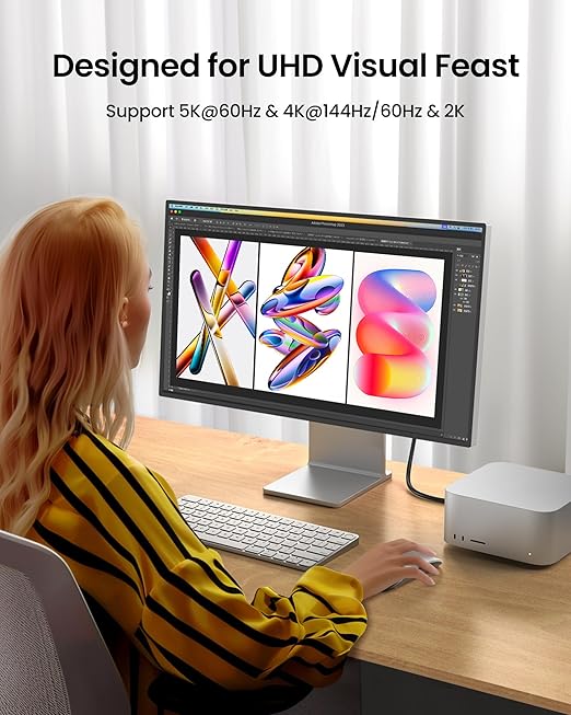 Silkland 20Gbps USB C Data Cable Right Angle, Short 1FT 90 Degree USB C 3.2 Gen 2x2 High Speed Data Transfer Cable, 5K/4K 60Hz Monitor Display, 240W PD Charging, Compatible for SSD, Hub, Dock, eGPU