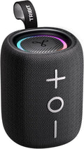 Tribit StormBox Mini+ Portable Bluetooth Speaker, 12W Wireless Speaker with 360°Surround Sound, 12H Playtime, Custom EQ, BT5.4, IPX7 Waterproof, RGB Lights, Type-C, TWS, AAC/SBC, Home/Outdoor/Travel