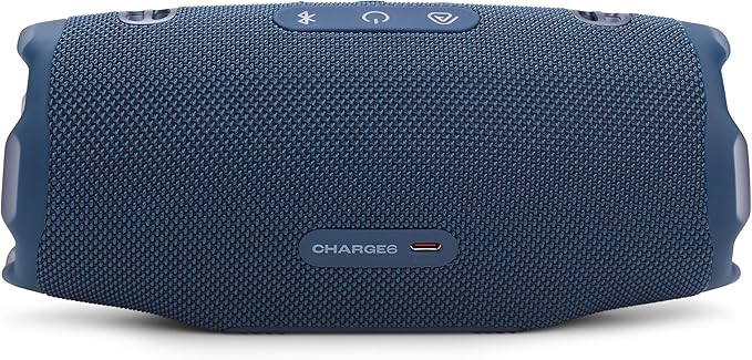 JBL Charge 6 - Portable Waterproof & Drop-Proof Bluetooth Speaker, Bold JBL Pro Sound with AI Sound Boost, 28Hrs of Playtime, Built-in powerbank & Comes with a Sturdy/Removable Carrying Strap (Blue)