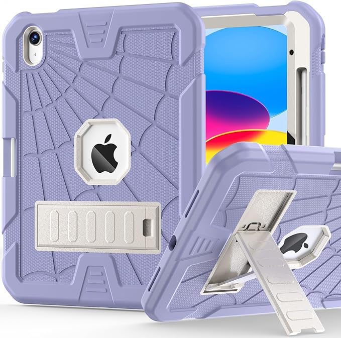 SIBEITU for iPad Case 11-inch A16 2025/ 10th Generation 2022, Heavy Duty iPad 10 Case with Kickstand & Pencil Holder, Rugged Hybrid 3-Layer Protective iPad 10th 10.9" Cover for Girls Women, Purple