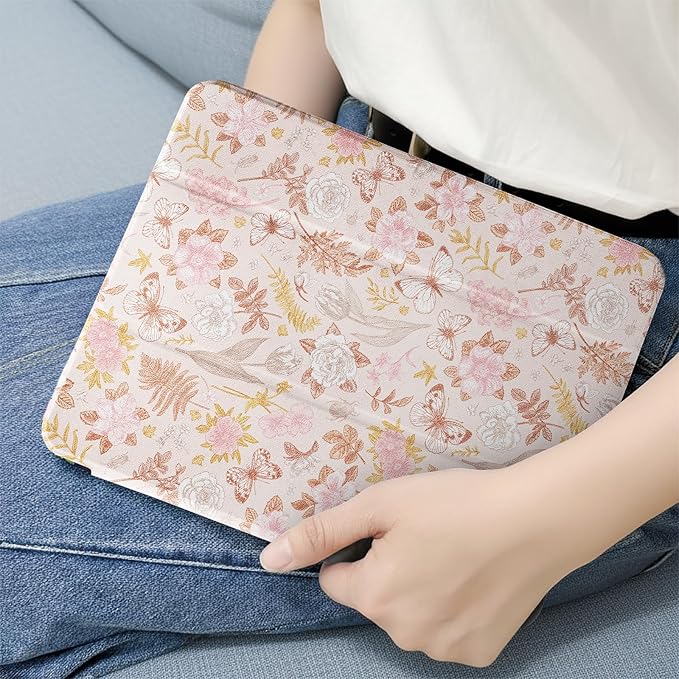 MrARTIST for for iPad Pro 11 Inch Case (M5/M4) 2025/2024 6th/5th Generation Case Cute for Women Girls Girly Kawaii Aesthetic Flowers Design for Apple Tablet Cover with Pencil Holder, Pink Floral