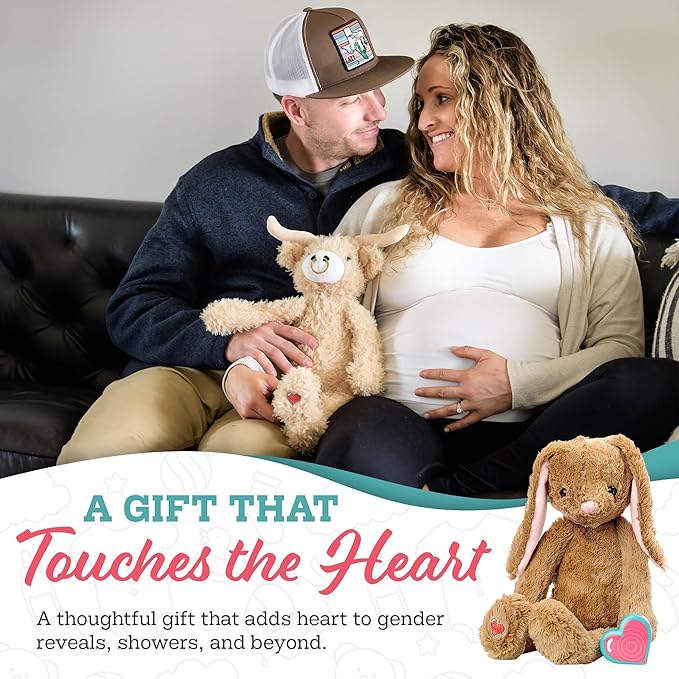 My Baby’s Heartbeat Bear, 20 Second Re-Recordable Digital Voice Recorder Plush Keepsake for Baby’s Heartbeat Memory, Pregnancy Keepsake (Not a Medical Device), Dinosaur