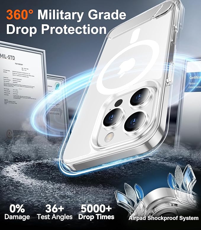 Magnetic Compatible with iPhone 16 Pro Case, [Built-in Invisible Kickstand][Compatible with MagSafe] [Military Grade Shockproof] Slim Thin Phone Case for iPhone 16 Pro 6.3"