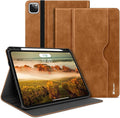 H HOLIMET Case for iPad Pro 11 inch 2022 4th/3rd/2nd/1st Generation 2021/2020/2018 with Pencil Holder PU Leather Protective with Pocket Soft TPU Back Shockproof