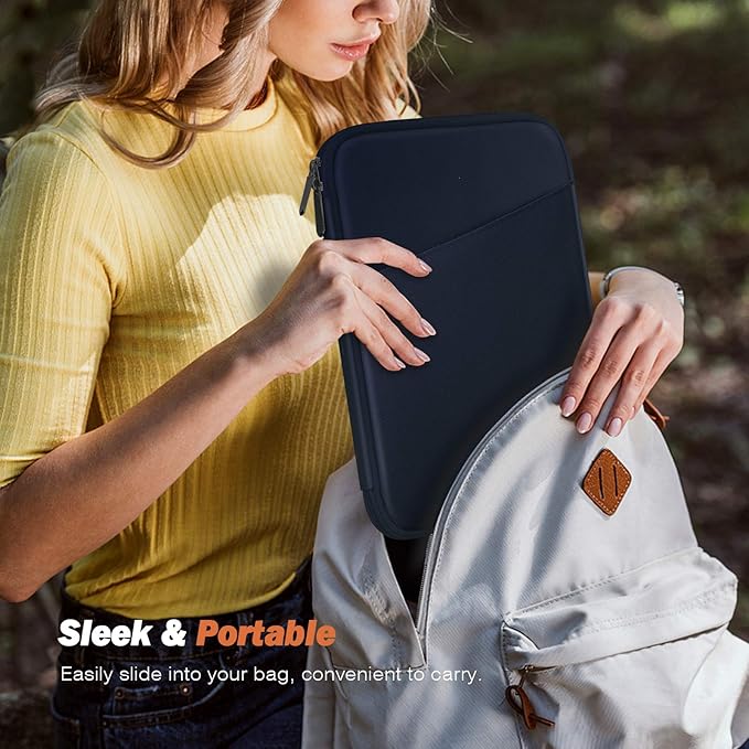 MoKo 9-11 Inch Tablet Sleeve Case, Fits New 11inch iPad Air M4/Pro M5, iPad A16 11", i-Pad 10/9/8/7th/Air 5/4th 10.9"/10.2", Tab S9/S8 11", Protective Bag Carrying Case with Pocket, Indigo
