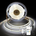 COB LED Strip Lights 9.84ft, White LED Light Strip 6000K, DC24V Tape Light, CRI93+, Bluetooth App Control, Dimmable LED Strips for Bedroom,Cabinet,Living Room.