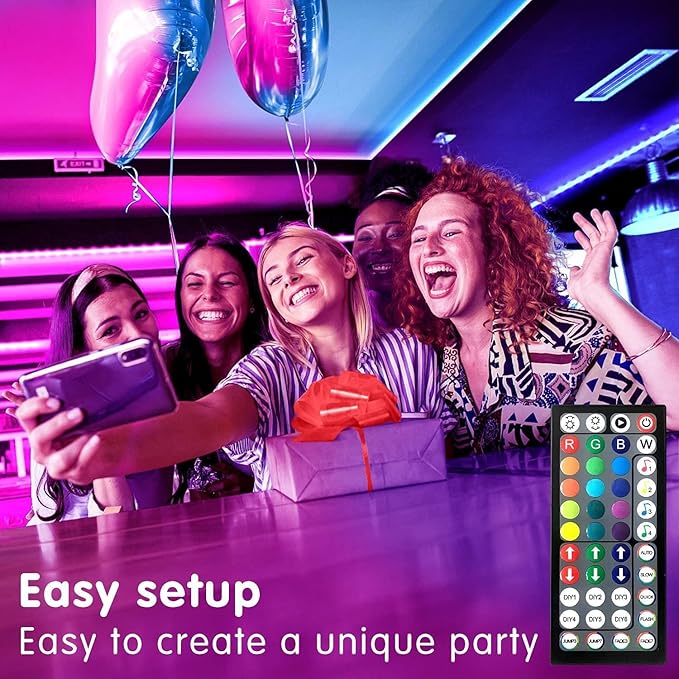 Tenmiro Led Lights for Bedroom 100ft (2 Rolls of 50ft) Music Sync Color Changing Strip Lights with Remote and App Control RGB Strip, for Room Home Party Decoration