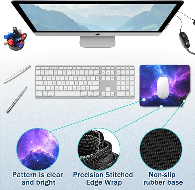 Mouse Pad for Gaming & Office - (11.8"×9.8") Small Desk Mat with Smooth Surface and Stylish Design for PC, Home Office Decor and Work