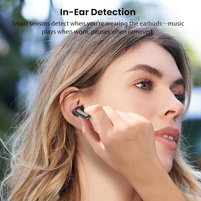 TOZO NC20 Active Noise Cancelling Wireless Earbuds, LDAC Hi-Res Sound Bluetooth Headphones, 6 Mics AI Call Ear Buds 80H Playtime, Dual Pairing, 32 EQ via App, IPX8 Waterproof, Wireless Charging Case