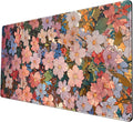 Floral Desk Mat for Women, Pastel Aesthetic Large Mouse Pad, XXL Desk Pad, Non-Slip Gaming Pad for Study Office Cubicle Decor 31.5x15.7in