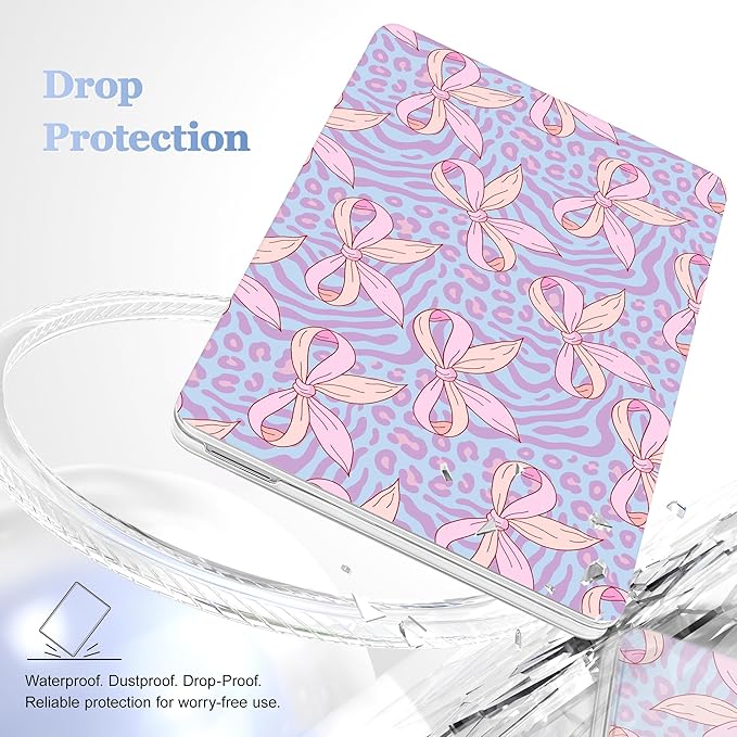 Case for 2026 MacBook Neo 13-inch Laptop with Liquid Retina Display, Release Model A3404, Sturdy Plastic Hard Shell Case + Keyboard Cover + Trackpad Film + Dust Plug, Leopard Bow