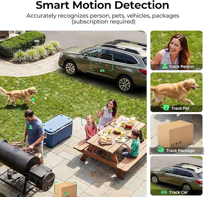 Security Cameras Wireless Outdoor 2K WiFi Wireless Cameras Battery Powered for Home Security Indoor,AI Motion Detection,Color Night Vision,Spotlight,Siren Alarm