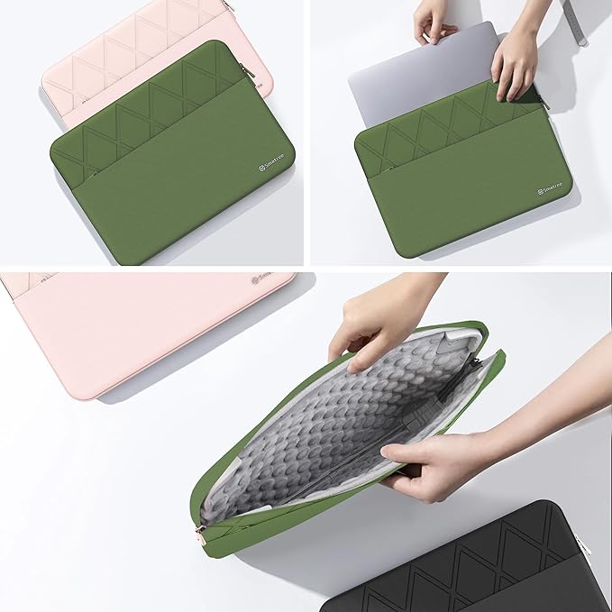 Smatree Laptop Sleeve for 16 inch ASUS Zenbook S 16 UM5606, for 16 inch ProArt P16 H7606 Copilot+Pc, ASUS Laptop Case with Accessory Pocket, YKK Zipper, Patented Shockproof Design, Green(E637G)