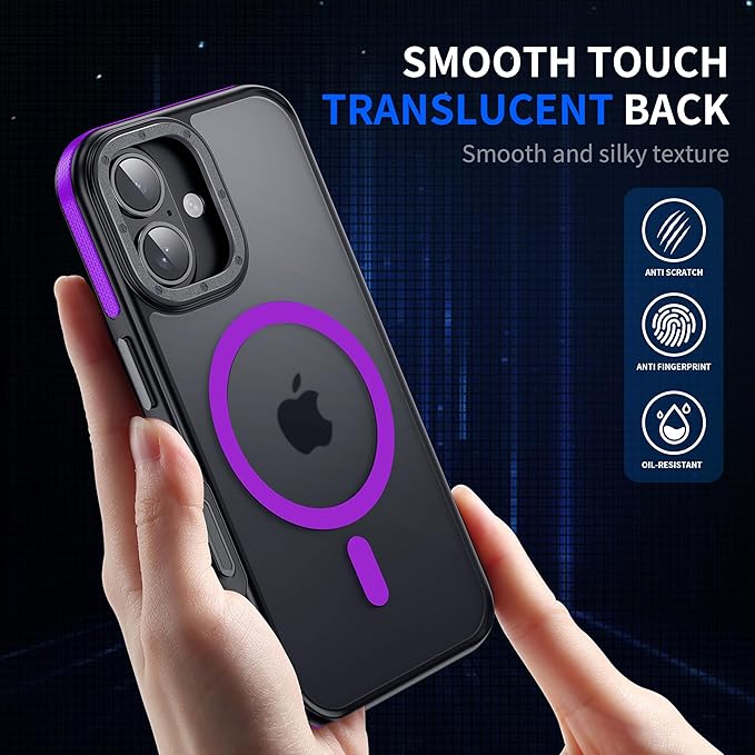 Strong Magnetic for iPhone 17 case [10Ft Military-Grade Protection] Compatible with fit MagSafe Shockproof Slim Thin Cover case for iPhone 17 6.3 inch, Purple Bumper