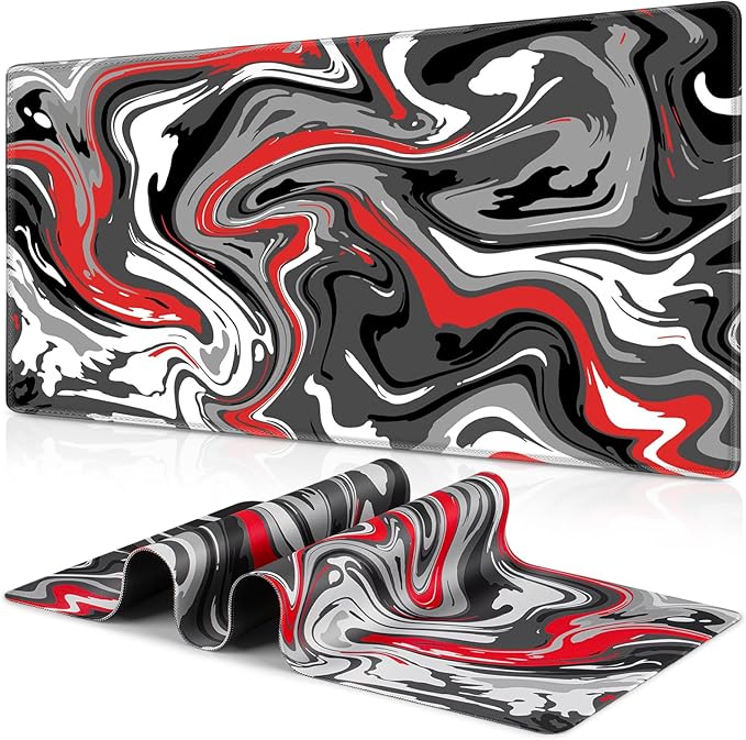Canjoy Gaming Mouse Pad, Fluid Pattern Mouse Pad 35.4x15.7inch Large Extended Computer Mouse Mat Keyboard Full Desk Mousepad for Gaming, Office, Home