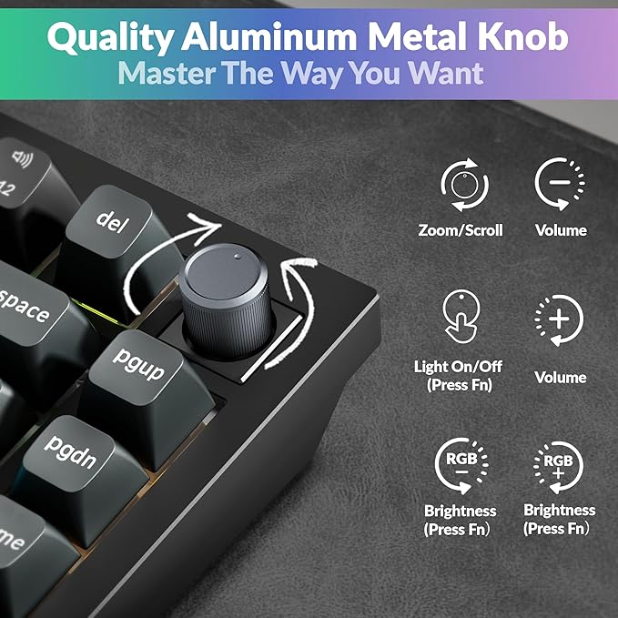 Keychron Q1 Ultra 8K 75% Wireless Mechanical Keyboard, Aluminum Hot-Swappable RGB, Red Switch, 82 Keys, 600h Battery Life, 2.4GHz/Bluetooth/Wired, ZMK Programmable, Mac Windows Linux – Black