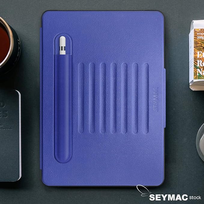 SEYMAC stock Case for iPad 9th/8th/7th Generation 10.2'', Strong Magnetic Auto Sleep Shockproof Case with Absorbing Multi-Angles Stand, Pen Holder, Card Slot (Blue)