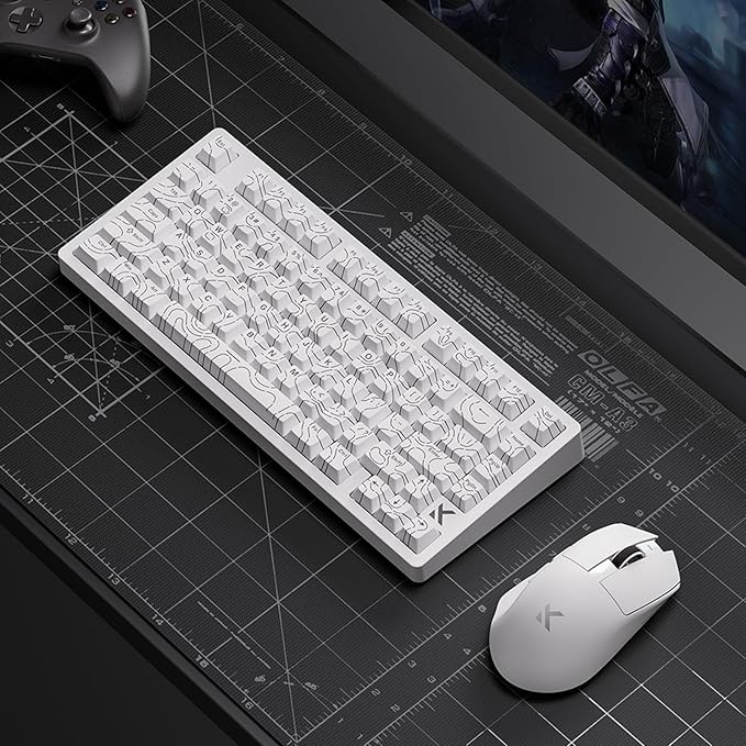 MCHOSE Jet 75 Rapid Trigger Keyboard 75% Percent, Hall Effect White Topographic Gaming Keyboard, Wired RGB Custom Mechanical Keyboards with Magnetic Switch, PBT Keycaps, White