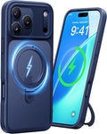 CASEKOO Ultra-Magnetic Stand for iPhone 17 Pro Case [Military Drop Protection] [Compatible with MagSafe] Shockproof Translucent Matte Slim Ring for iPhone 17 Pro Phone Case 6.3", Blue