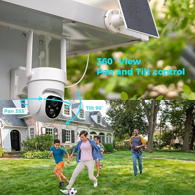 Vicohome 4CQ4 2K AI Solar Security Camera Wireless Outdoor, Battery Powered Cam, Color Night Vision, Two Way Audio, Motion Detection, Easy to Setup, Audible Flashlight Siren 180 Days Care Plan