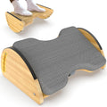 Bamboo Foot Rest for Under Desk at Work - 3-in-1 Reversible Rocking Desk Footrest with Foam Cushion Pad and 6 Adjustable Heights, Ergonomic Foot Rest with Washable Cover for Home, Office and Gaming