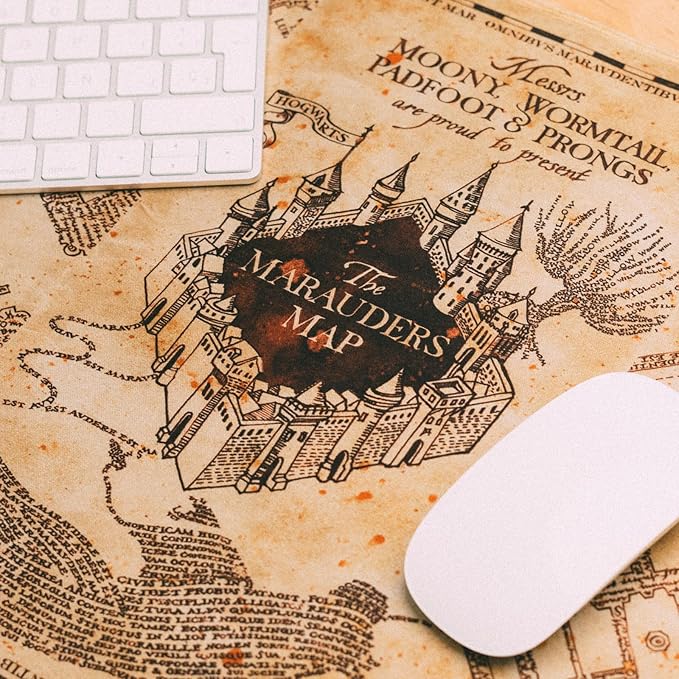 Grupo Erik XXL Mouse Pad Harry Potter Gifts | Gaming Desk Mat 31.5 x 13.8 inches Non-Slip Rubber Mat, Keyboard & Mouse Mat Large | The Marauders Map Gaming Gifts Gamer