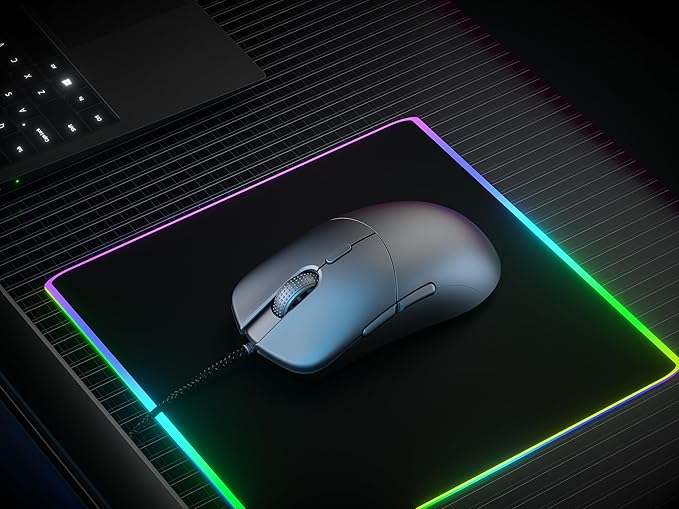 HK GAMING Mira XM1 Ultra Lightweight Gaming Mouse | 58 Grams | max 16000 cpi | 1kHz USB Wired | 6 Buttons | Anti Slip Grips (Black)