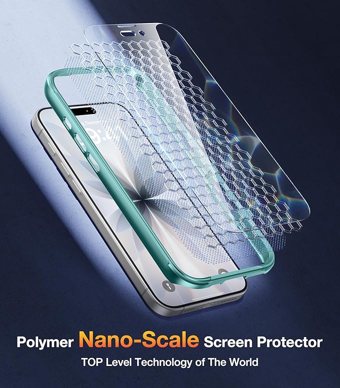 Diaclara Magnetic Designed for iPhone 17 Case 6.3 Inch Full Body Bumper,[Compatible with MagSafe] Military Drop Proof Cover with Built-in Touch Sensitive Anti-Scratch Screen Protector Green
