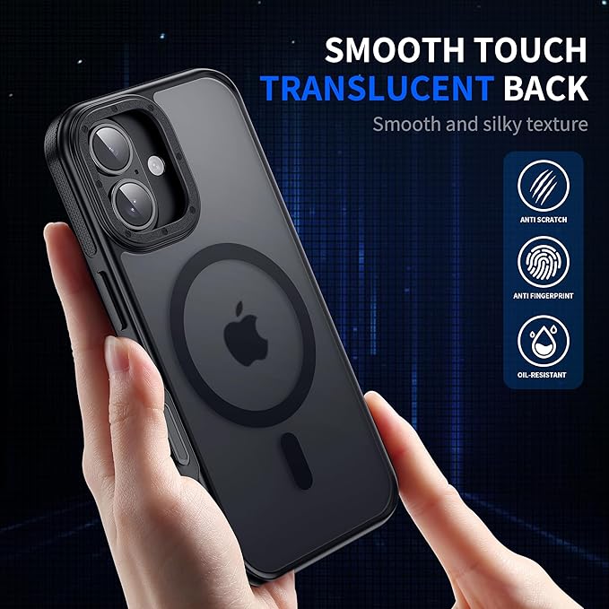 Strong Magnetic for iPhone 17 case [10Ft Military-Grade Protection] Compatible with fit MagSafe Shockproof Slim Thin Cover case for iPhone 17 6.3 inch, Black Bumper