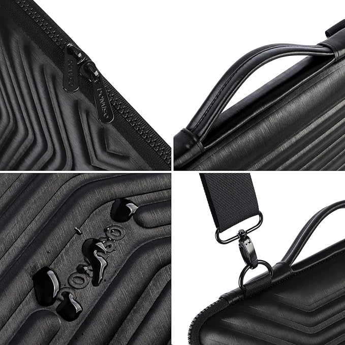 DOMISO 17.3 Inch Laptop Carrying Case, Shockproof Waterproof EVA Sleeve with Strap Protective Bag for 17-17.3" Gaming Laptops, Dell, HP, Acer, MSI, Lenovo, Black