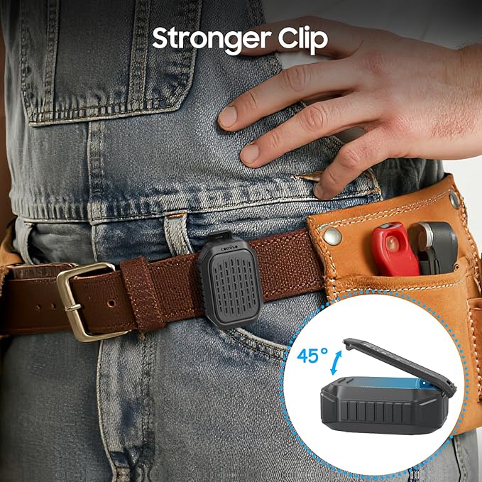 comiso Wearable Bluetooth Speakers, Clip-On Portable Mini Bluetooth Speaker with Built-in Mic for Hands-Free Music and Calls, Waterproof Up to 10 Hours Playtime, Small Wearable Clip On (Non-Magnetic)