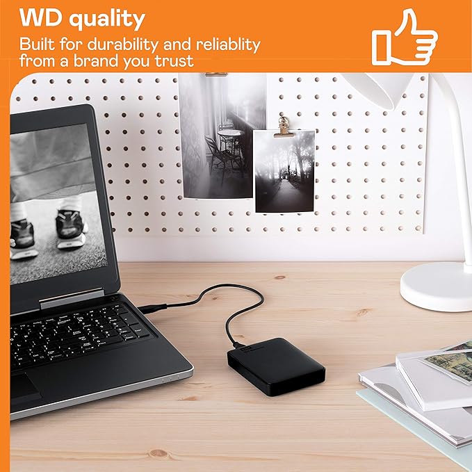 Western Digital WD 5TB Elements Portable External Hard Drive for Windows, USB 3.2 Gen 1/USB 3.0 for PC & Mac, Plug and Play Ready - WDBU6Y0050BBK-WESN
