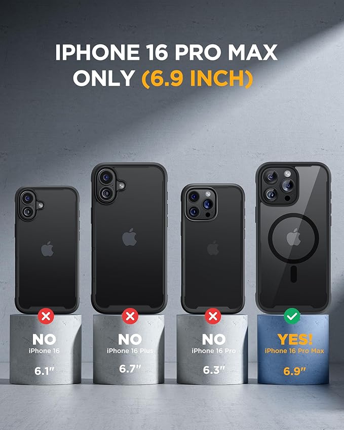 Miracase Magnetic for iPhone 16 Pro Max Case with Privacy Screen Protector [Compatible with MagSafe],Full Camera Protection and Full Body Shockproof Bumper 16 Pro Max Phone Cover 6.9", Black