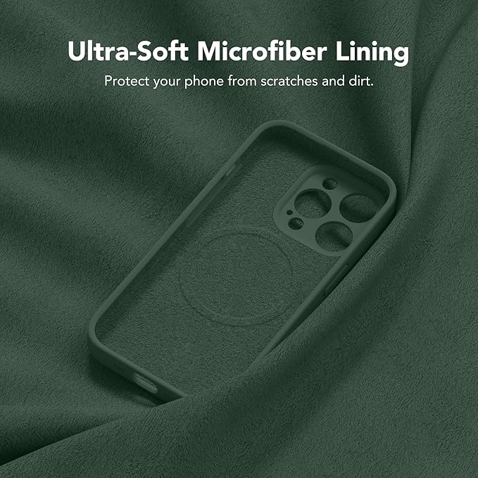 Magnetic for iPhone 13 Pro Max Case, Compatible with MagSafe, [Full Camera Protection][Screen Protector] Silicone Shockproof Protective Phone Case for iPhone 13 Pro Max 6.7", Alpine Green