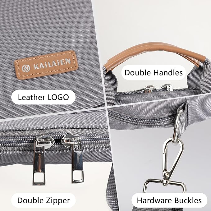 10-13 Inch Tablet Sleeve Bag, Ipad Bag for 13 In/11 in New iPad Pro M4 & 13 in Air M2 2024,iPad Pro 12.9 M2&M1,Ipad 10.9,Galaxy Tab S8+/S9+ 12.4,with Removable Shoulder Strap(Gray)